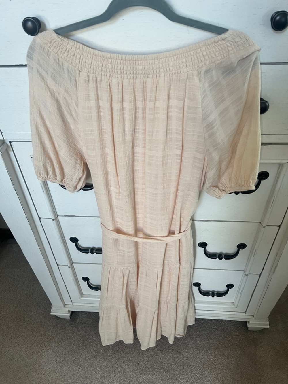 Evereve Cream Tiered Square-Neck Midi Dress - Picture 11 of 16
